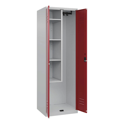 Artikelbild für CP Putzmittelschrank Classic Plus 080100-00 S10014 rubinrot, lichtgrau 60,0 x 50,0 x 185,0 cm, aufgebaut, Artikelnummer 114318