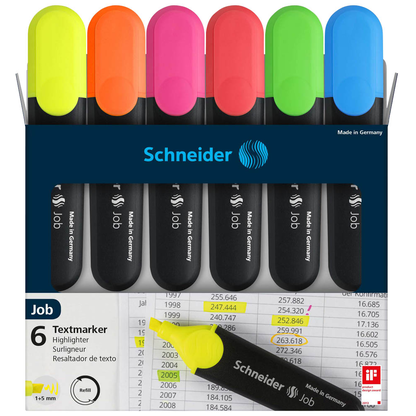 Artikelbild 4 für Schneider Job Textmarker farbsortiert, 6 St., Artikelnummer 317379