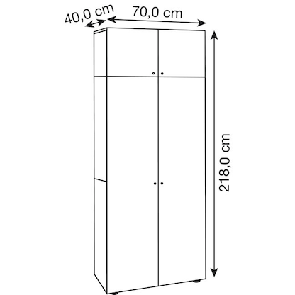 Artikelbild 2 für VCM my office Aktenschrank Vandol, 912192 weiß 4 Fachböden 70,0 x 40,0 x 218,0 cm, Artikelnummer 348264