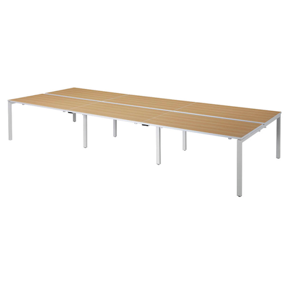 Artikelbild 8 für PAPERFLOW easyDesk Doppelschreibtisch buche rechteckig, 4-Fuß-Gestell weiß 480,0 x 166,0 cm, Artikelnummer 528005
