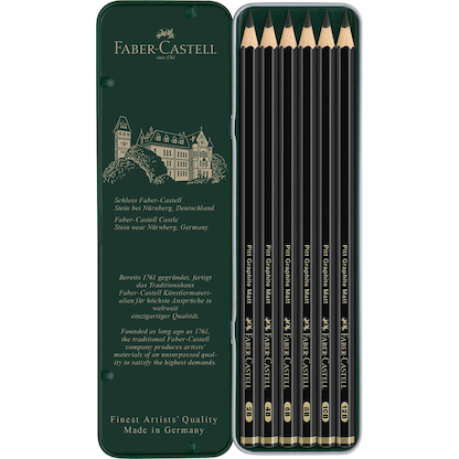 Artikelbild 3 für FABER-CASTELL Pitt Graphite Matt Graphitstifte schwarz, 6 St., Artikelnummer 419053