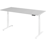 Artikelbild 1 für BaseLite elektrisch höhenverstellbarer Schreibtisch lichtgrau rechteckig, T-Fuß-Gestell weiß 180,0 x 80,0 cm, Artikelnummer 271089