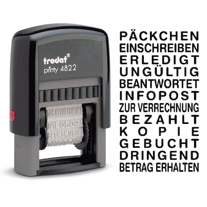 Artikelbild für trodat Textstempel printy 4822 selbstfärbend schwarz ohne Logo, 1 St., Artikelnummer 499483