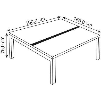 Artikelbild 2 für PAPERFLOW easyDesk Doppelschreibtisch buche rechteckig, 4-Fuß-Gestell weiß 160,0 x 166,0 cm, Artikelnummer 527869
