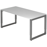 Artikelbild 1 für HAMMERBACHER RS16 höhenverstellbarer Schreibtisch lichtgrau rechteckig, Kufen-Gestell grau 160,0 x 80,0 cm, Artikelnummer 865853