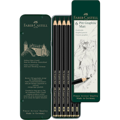 Artikelbild 17 für FABER-CASTELL Pitt Graphite Matt Graphitstifte schwarz, 6 St., Artikelnummer 419053
