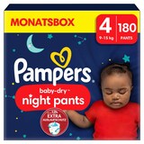 Artikelbild 1 für Pampers® Windeln Monatsbox baby-dry™ night pants Größe Gr.4 (9-15 kg) für Babys und Kleinkinder, 180 St., Artikelnummer 179166