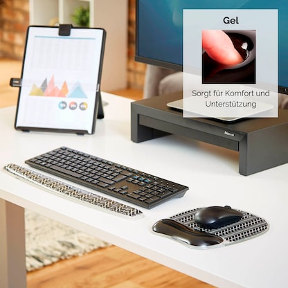 Artikelbild 4 für Fellowes Mousepad mit Handgelenkauflage Photo Gel Zick-Zack schwarz, weiß, Artikelnummer 780167