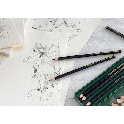 Artikelbild 4 für FABER-CASTELL Pitt Graphite Matt Graphitstifte schwarz, 6 St., Artikelnummer 419053