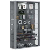 Artikelbild 1 für VCM my home Vitrosa Mini Vitrine silber 8 Fachböden mit Beleuchtung, Artikelnummer 780864