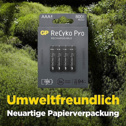 Artikelbild 7 für 4 GP Akkus ReCyko+ PRO Micro AAA 800 mAh, Artikelnummer 290191