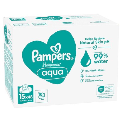 Artikelbild 10 für Pampers® Feuchttücher aqua Harmonie™ 1-lagig weiß, 720 St., Artikelnummer 272449
