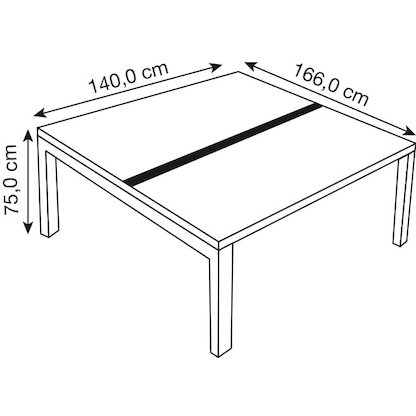 Artikelbild 2 für PAPERFLOW easyDesk Doppelschreibtisch buche rechteckig, 4-Fuß-Gestell weiß 140,0 x 166,0 cm, Artikelnummer 527832