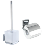 Artikelbild 1 für WENKO WC-Garnitur Quadro silber Metall, Artikelnummer 813921