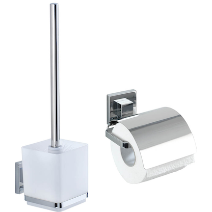 Artikelbild 4 für WENKO WC-Garnitur Quadro silber Metall, Artikelnummer 813921