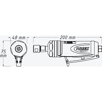 Artikelbild 2 für HAZET 9032P-1 Druckluft-Geradschleifer 700 W, Artikelnummer 582146