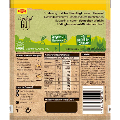 Artikelbild 3 für Maggi® Buchstaben Suppe 16x 4 Portionen, Artikelnummer 612727