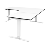 Artikelbild 1 für röhr Imperia elektrisch höhenverstellbarer Schreibtisch weiß fünfeckig, T-Fuß-Gestell weiß 180,0/200,0 x 80,0/200,0 cm, Artikelnummer 752834