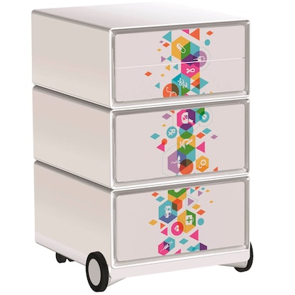 Artikelbild für PAPERFLOW easyBox Business Rollcontainer weiß, bunt 4 Auszüge 39,0 x 43,6 x 64,2 cm, Artikelnummer 214757
