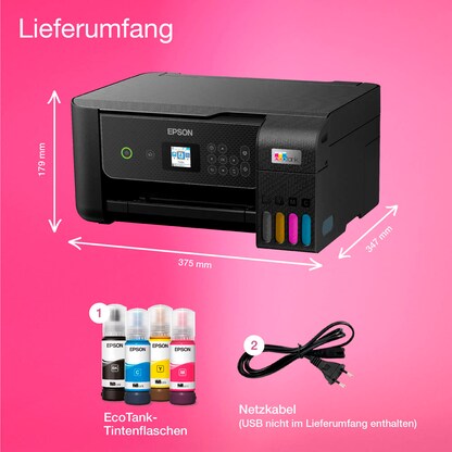 Artikelbild 6 für AKTION: EPSON EcoTank ET-2870 3 in 1 Tintenstrahl-Multifunktionsdrucker schwarz mit 30 Euro CashBack, Artikelnummer 241717