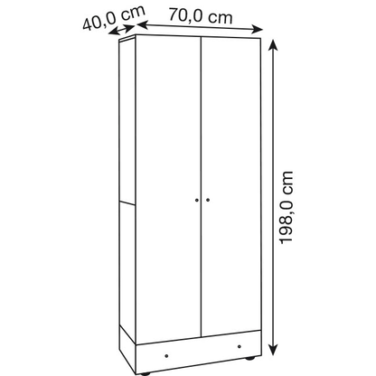 Artikelbild 3 für VCM my office Aktenschrank Vandol, 912196 weiß 4 Fachböden 70,0 x 40,0 x 198,0 cm, Artikelnummer 348314