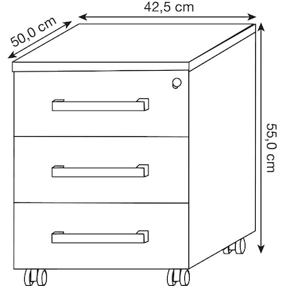 Artikelbild 2 für röhr direct.office Rollcontainer beton 3 Auszüge 42,5 x 50,0 x 55,0 cm, Artikelnummer 460853