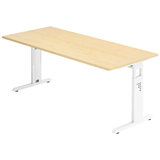 Artikelbild 1 für HAMMERBACHER OS 19 höhenverstellbarer Schreibtisch ahorn rechteckig, C-Fuß-Gestell weiß 180,0 x 80,0 cm, Artikelnummer 657611