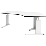 Artikelbild 1 für röhr Imperia höhenverstellbarer Schreibtisch weiß Bogenform, C-Fuß-Gestell weiß 217,0 x 114,0 cm, Artikelnummer 753123