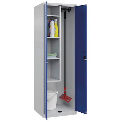 Artikelbild 4 für CP Putzmittelschrank Classic Plus 080100-00 S10003 enzianblau, lichtgrau 60,0 x 50,0 x 185,0 cm, aufgebaut, Artikelnummer 114229