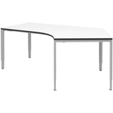 Artikelbild 1 für röhr Imperia höhenverstellbarer Schreibtisch weiß Bogenform, 4-Fuß-Gestell silber 217,0 x 114,0 cm, Artikelnummer 753131