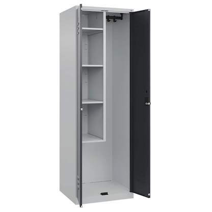 Artikelbild für CP Putzmittelschrank Classic Plus 080100-00 S10007 lichtgrau, anthrazitgrau 60,0 x 50,0 x 185,0 cm, aufgebaut, Artikelnummer 114258