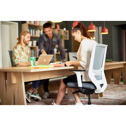 Artikelbild 4 für Trendoffice by Dauphin Bürostuhl to-sync work mesh, 9242SY2FVKVW Stoff weiß, Gestell weiß, Artikelnummer 323046