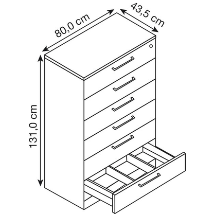 Artikelbild 2 für CP C 3000 Asisto Karteischrank silber 6 Schubladen 80,0 x 43,5 x 131,0 cm, Artikelnummer 415836
