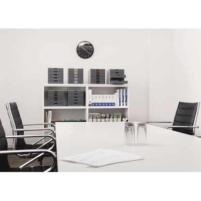 Artikelbild 9 für DURABLE Schubladenbox VARICOLOR® dunkelgrau mit bunten Farblinien 761027, DIN A4 mit 10 Schubladen, Artikelnummer 113993