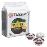 Artikelbild 1 für TASSIMO JACOBS ESPRESSO CLASSICO Kaffeediscs, Arabica- und Robustabohnen kräftig, 16 Portionen, Artikelnummer 971465
