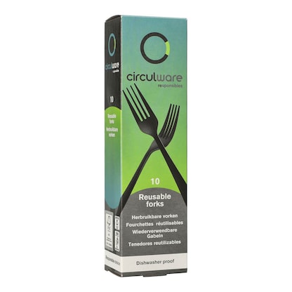 Artikelbild 2 für circulware RESBONSIBLES Mehrweg-Gabeln, Kunststoff schwarz, 10 St., Artikelnummer 890303