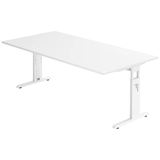 Artikelbild 1 für HAMMERBACHER OS 2E höhenverstellbarer Schreibtisch weiß rechteckig, C-Fuß-Gestell weiß 200,0 x 100,0 cm, Artikelnummer 657960