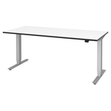 Artikelbild 1 für röhr Imperia elektrisch höhenverstellbarer Schreibtisch weiß rechteckig, T-Fuß-Gestell silber 160,0 x 80,0 cm, Artikelnummer 752804