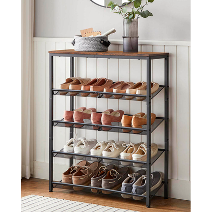 Artikelbild 4 für VASAGLE Schuhregal braun, schwarz 75,0 x 28,0 x 93,0 cm, Artikelnummer 262448