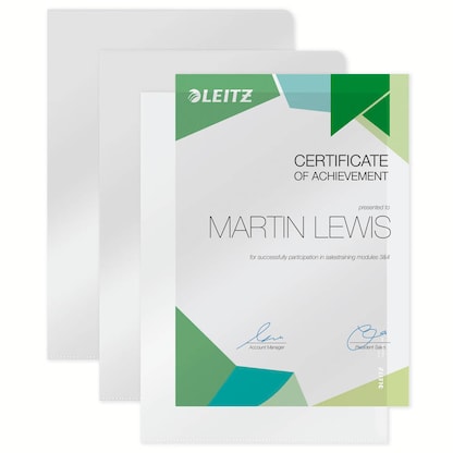 Artikelbild 5 für AKTION: 10 LEITZ Sichthüllen 4100 Premium DIN A4 glasklar glatt 0,15 mm mit Prämie nach Registrierung, Artikelnummer 386312