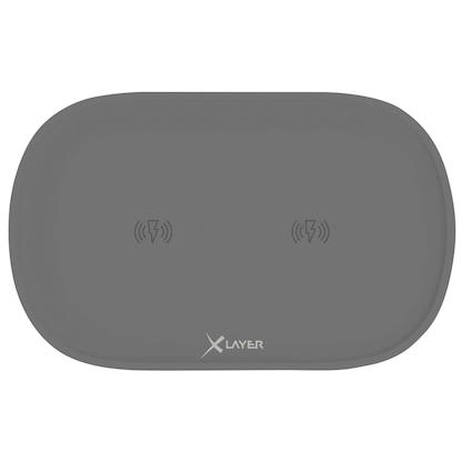 Artikelbild 2 für XLAYER Wireless Charging Pad Double Induktive Ladestation anthrazit, 10 Watt, Artikelnummer 688109