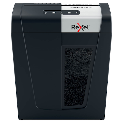 Artikelbild 2 für Rexel Secure MC4 Aktenvernichter mit Partikelschnitt P-5, 2 x 15 mm, bis 4 Blatt, schwarz, Artikelnummer 437174
