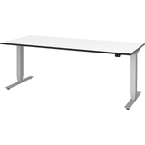 Artikelbild 1 für röhr Imperia elektrisch höhenverstellbarer Schreibtisch weiß rechteckig, T-Fuß-Gestell silber 180,0 x 80,0 cm, Artikelnummer 752812