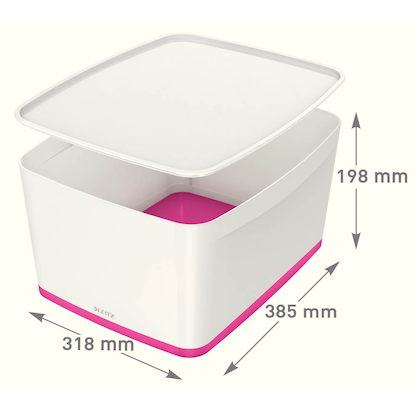 Artikelbild 2 für AKTION: LEITZ MyBox Aufbewahrungsbox 18,0 l perlweiß/pink 38,5 x 31,8 x 19,8 cm mit Prämie nach Registrierung, Artikelnummer 403156