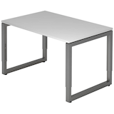 Artikelbild 1 für HAMMERBACHER RS12 höhenverstellbarer Schreibtisch lichtgrau rechteckig, Kufen-Gestell grau 120,0 x 80,0 cm, Artikelnummer 865966