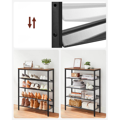 Artikelbild 8 für VASAGLE Schuhregal braun, schwarz 75,0 x 28,0 x 93,0 cm, Artikelnummer 262448