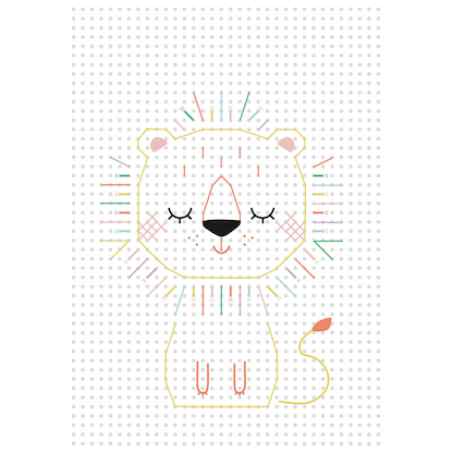 Artikelbild 6 für folia Stickbild Stickkarton Animal weiß, Artikelnummer 287506