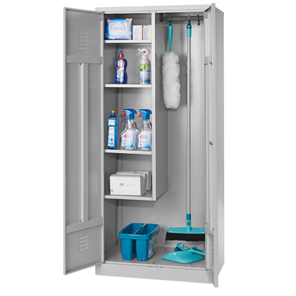 Artikelbild 7 für Gürkan Putzmittelschrank 104527 lichtgrau 80,0 x 50,0 x 180,0 cm, aufgebaut, Artikelnummer 242762