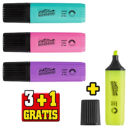 Artikelbild 7 für 3 + 1 GRATIS: office discount Textmarker farbsortiert, 3 St. + GRATIS Textmarker, gelb, Artikelnummer 670794