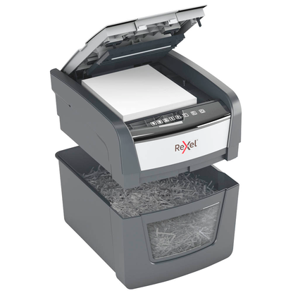 Artikelbild 10 für AKTION: Rexel Optimum AutoFeed+ 45X Aktenvernichter mit Partikelschnitt P-4, 4 x 28 mm, bis 45 Blatt, schwarz, Artikelnummer 495091